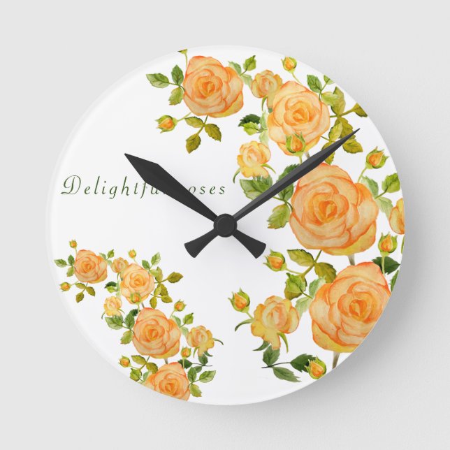 Delightful roses T-Shirt Cushion Trivet Paper  Ban Round Clock (Front)
