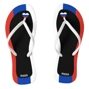 Delightful Russia Flag Colours Patriotic Flip Flops