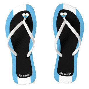 Delightful San Marino Flag Colours Patriotic Flip Flops