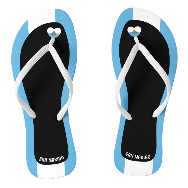 Delightful San Marino Flag Colours Patriotic Flip Flops (Footbed)