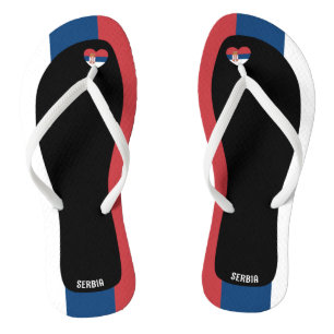 Delightful Serbia Flag Colours Patriotic Flip Flops