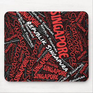 Delightful Singapore Flag Colours Patriotic Mouse Mat
