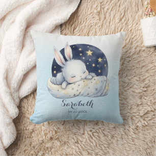 Delightful Sleeping Baby Bunny Nursery Cushion