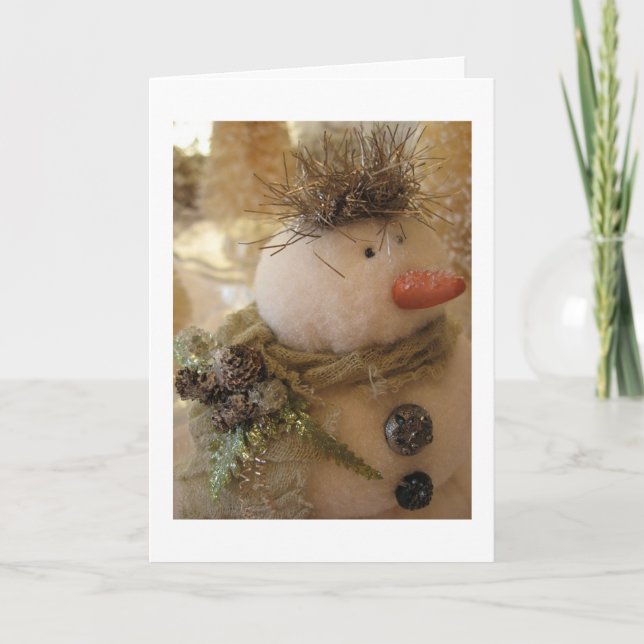 DELIGHTFUL SNOWMAN WISHES MAGICAL CHRISTMAS HOLIDAY CARD (Front)