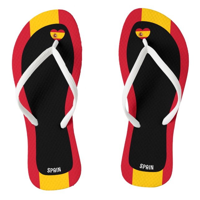 Delightful Spain Flag Colours Patriotic Flip Flops (Footbed)