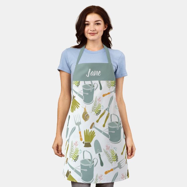 Delightful Spring Gardening All-Over Print Apron (Worn)