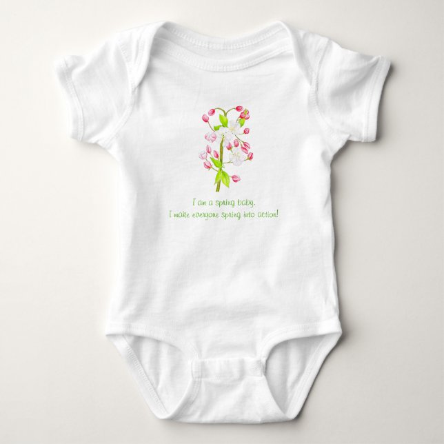 Delightful Spring on a Baby Bodysuit (C) (Front)