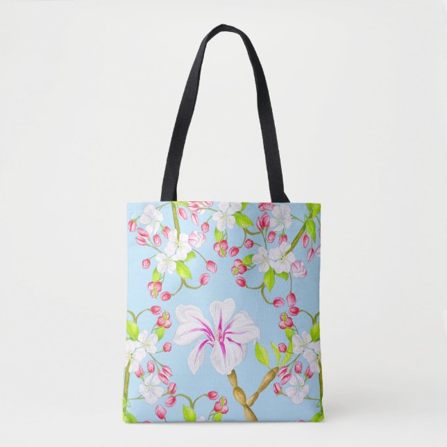 Delightful Spring on an All-Over-Print Tote (M,C) Bag (Front)