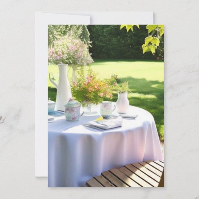 Delightful summer watercolor garden scene. holiday card (Front)