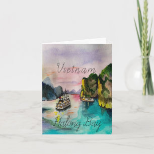 Delightful sunset in Halong Bay Vietnam Case-Mate  Note Card
