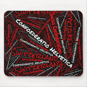 Delightful Switzerland Flag Colours Patriotic Mouse Mat