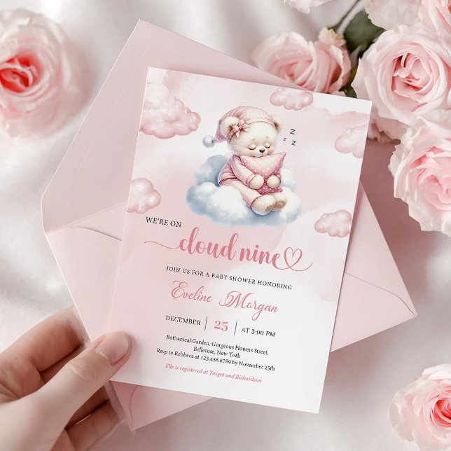 Delightful Teddy Bear Baby Shower Invite Cloud 9 (Delightful Teddy Bear Baby Shower Invite Cloud 9)