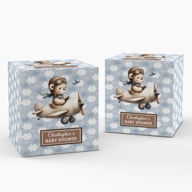 Delightful Teddy Bear Pilot Party Baby Favour Box (Delightful Teddy Bear Pilot Party Baby Favor Box)