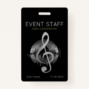 Delightful Tune Event Staff Coordinator Badge ID Badge