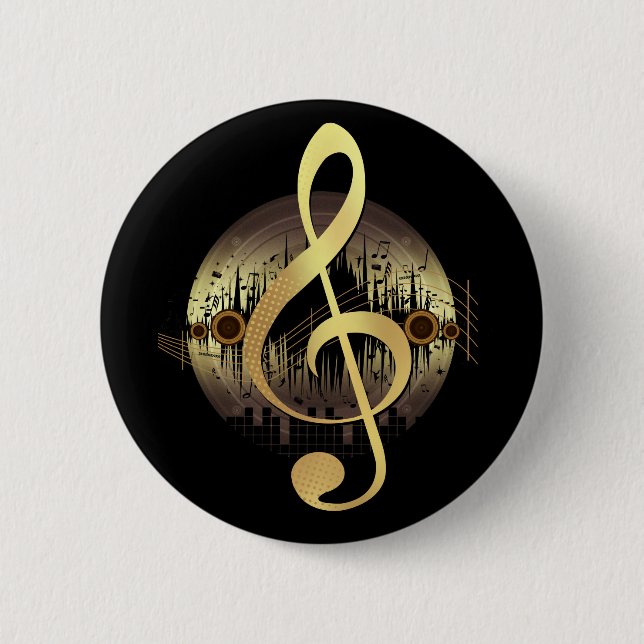 Delightful Tune - Gold 6 Cm Round Badge (Front)