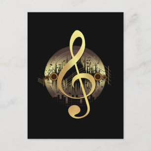 Delightful Tune - Gold  Postcard