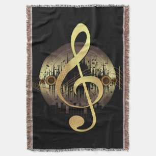 Delightful Tune - Gold Throw Blanket