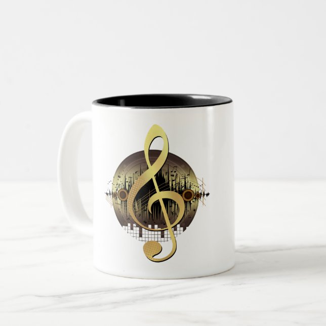 Delightful Tune - Gold Two-Tone Coffee Mug (Front Left)