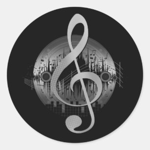 Delightful Tune - Silver Classic Round Sticker