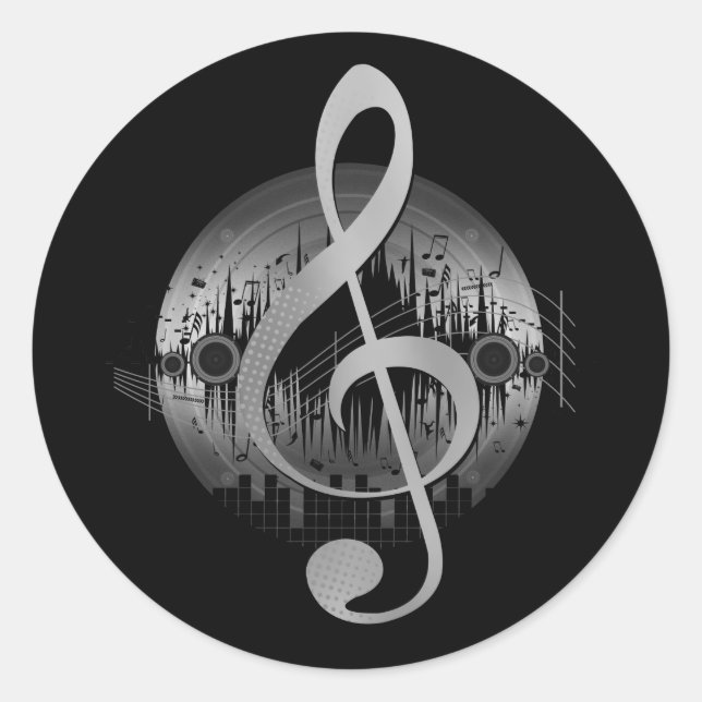 Delightful Tune - Silver Classic Round Sticker (Front)