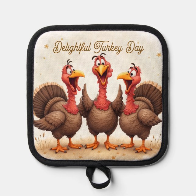 Delightful Turkey Day  Pot Holder (Front)