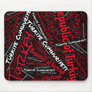 Delightful Turkey Flag Colours Patriotic Mouse Mat