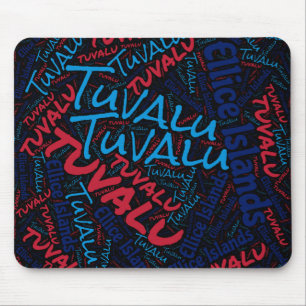 Delightful Tuvalu Flag Colours Patriotic Mouse Mat