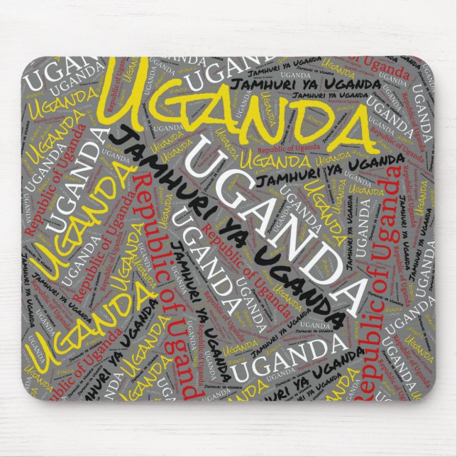 Delightful Uganda Flag Colours Patriotic Mouse Mat (Front)