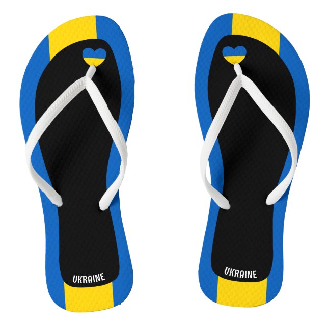Delightful Ukraine Flag Colours Patriotic Flip Flops (Footbed)