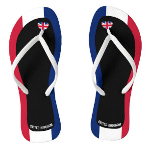 Delightful United Kingdom Flag Colours Patriotic Flip Flops