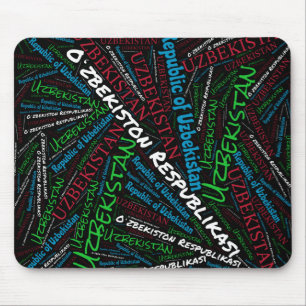Delightful Uzbekistan Flag Colours Patriotic Mouse Mat