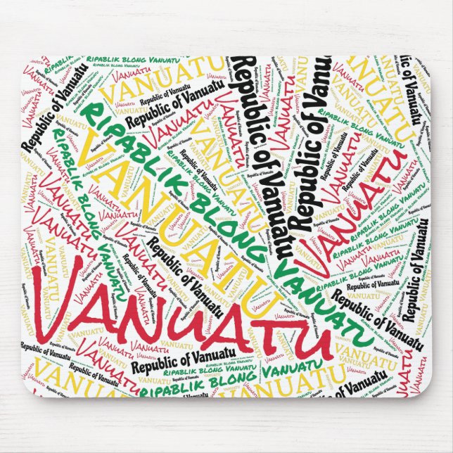 Delightful Vanuatu Flag Colours Patriotic Mouse Mat (Front)