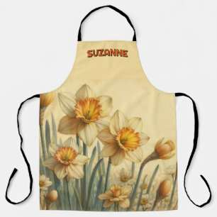 Delightful Vintage Daffodils Personalized Apron