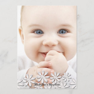 Delightful White Daisies Photo Invitation