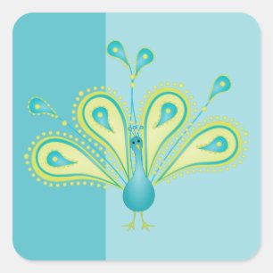 Delightfully Featherd Square Sticker