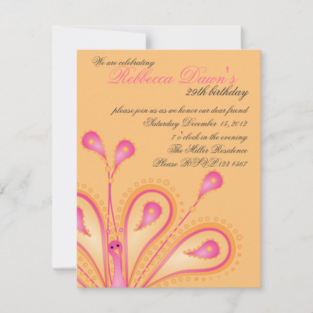 Delightfully Feathered! Invitation (Front)