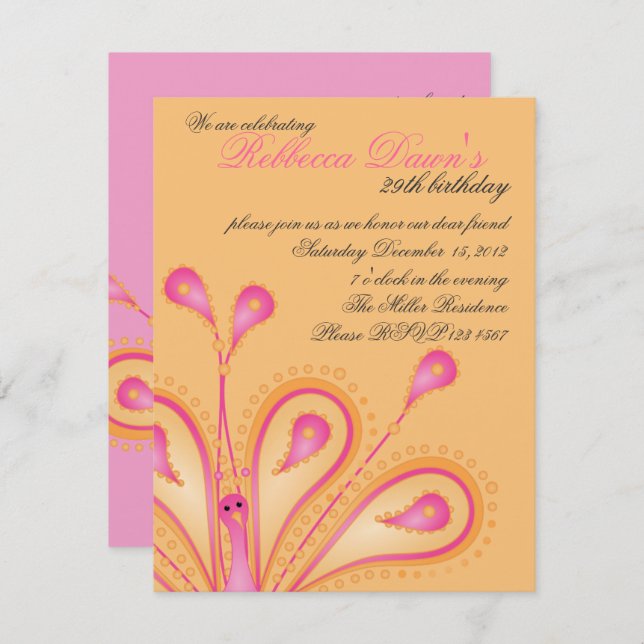 Delightfully Feathered! Invitation (Front/Back)