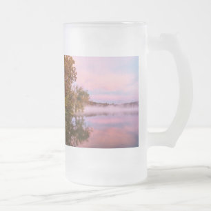 Delightfully Pink Morning Frosted Glass Beer Mug