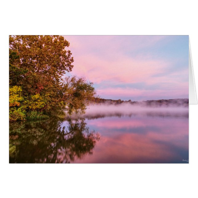 Delightfully Pink Morning Greeting Card (Front Horizontal)
