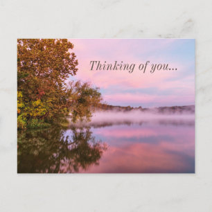 Delightfully Pink Morning Thinking Of You Postcard