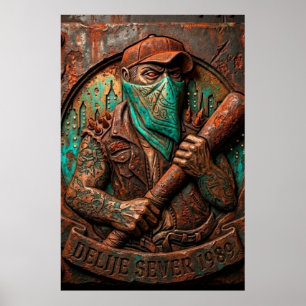 Delije Sever 1989 Embossed Poster