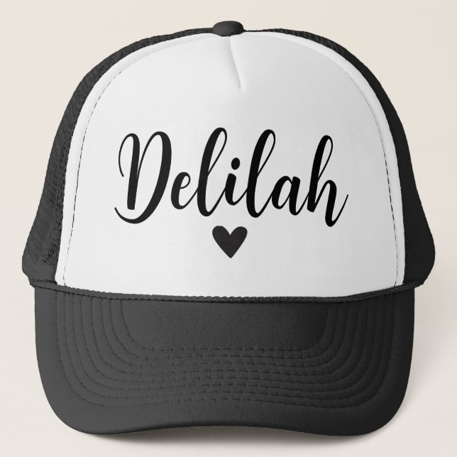 Delilah Name Meaning Custom Hat Cap Girl Clothing (Front)