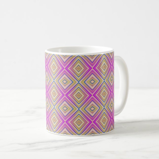 Delish Purple Alternative Diamond Pattern Coffee Mug (Front Right)