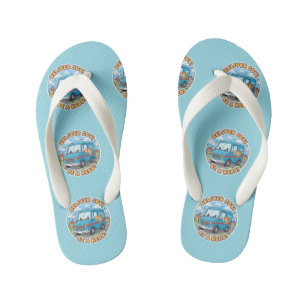 "Deliver Joy" Heroic Mail Truck Kid's Flip Flops