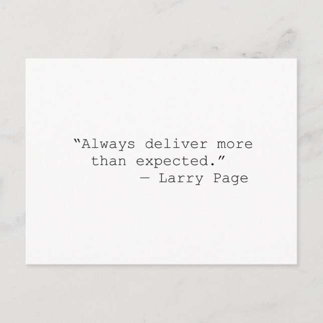 Deliver more than expected Larry page Postcard (Front)
