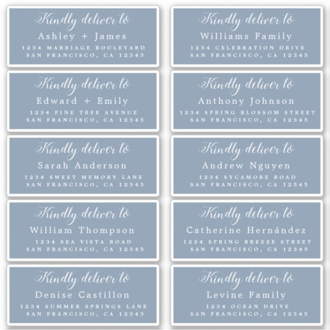 Deliver to Calligraphy Wedding Guest Address Label (Front)
