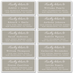 Deliver to Calligraphy Wedding Guest Address Label