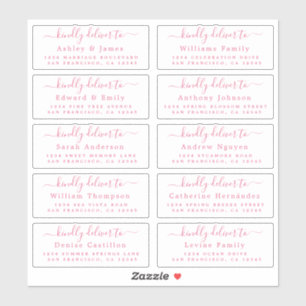 Deliver to Calligraphy Wedding Guest Address Label