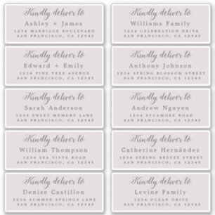 Deliver to Calligraphy Wedding Guest Address Label
