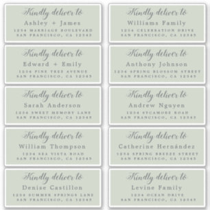 Deliver to Calligraphy Wedding Guest Address Label
